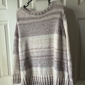 Style & Co. Women's Ribbed Sweater - Cream and Brown